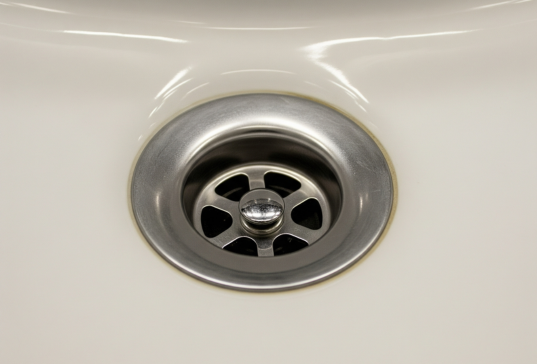 a clean bathroom sink drain