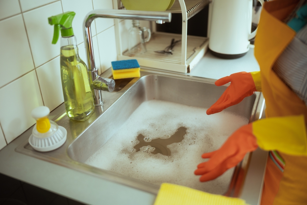 Clogged kitchen sink