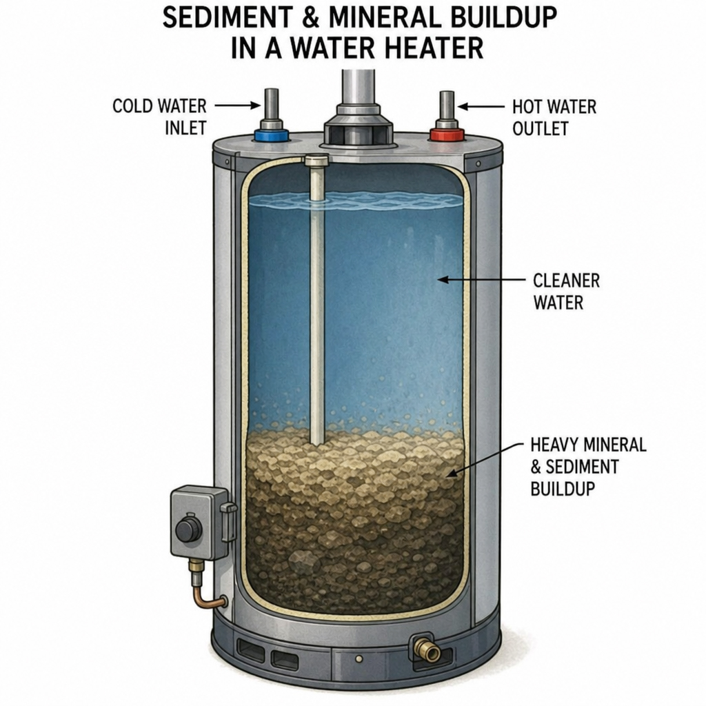 sediment buildup in water heater