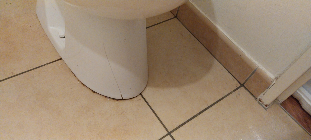 cracked toilet bowl